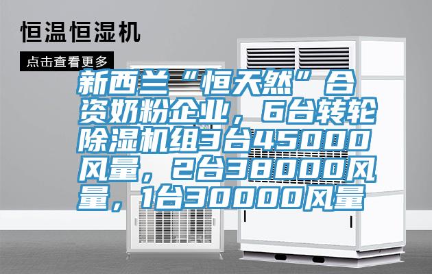 新西兰“恒天然”合资奶粉企业，6台转轮除湿机组3台45000风量，2台38000风量，1台30000风量